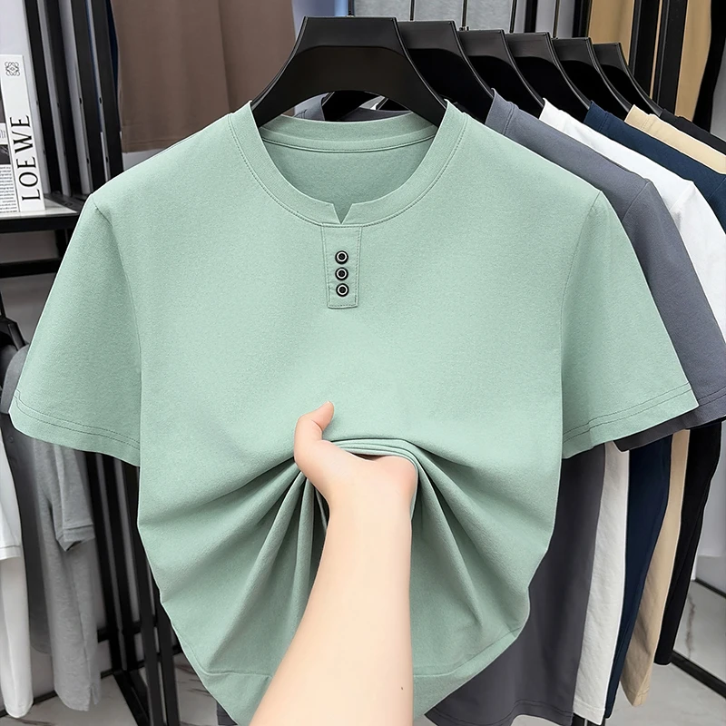 Street Fashion For Man - Mens Casual Henley Neck T Shirt