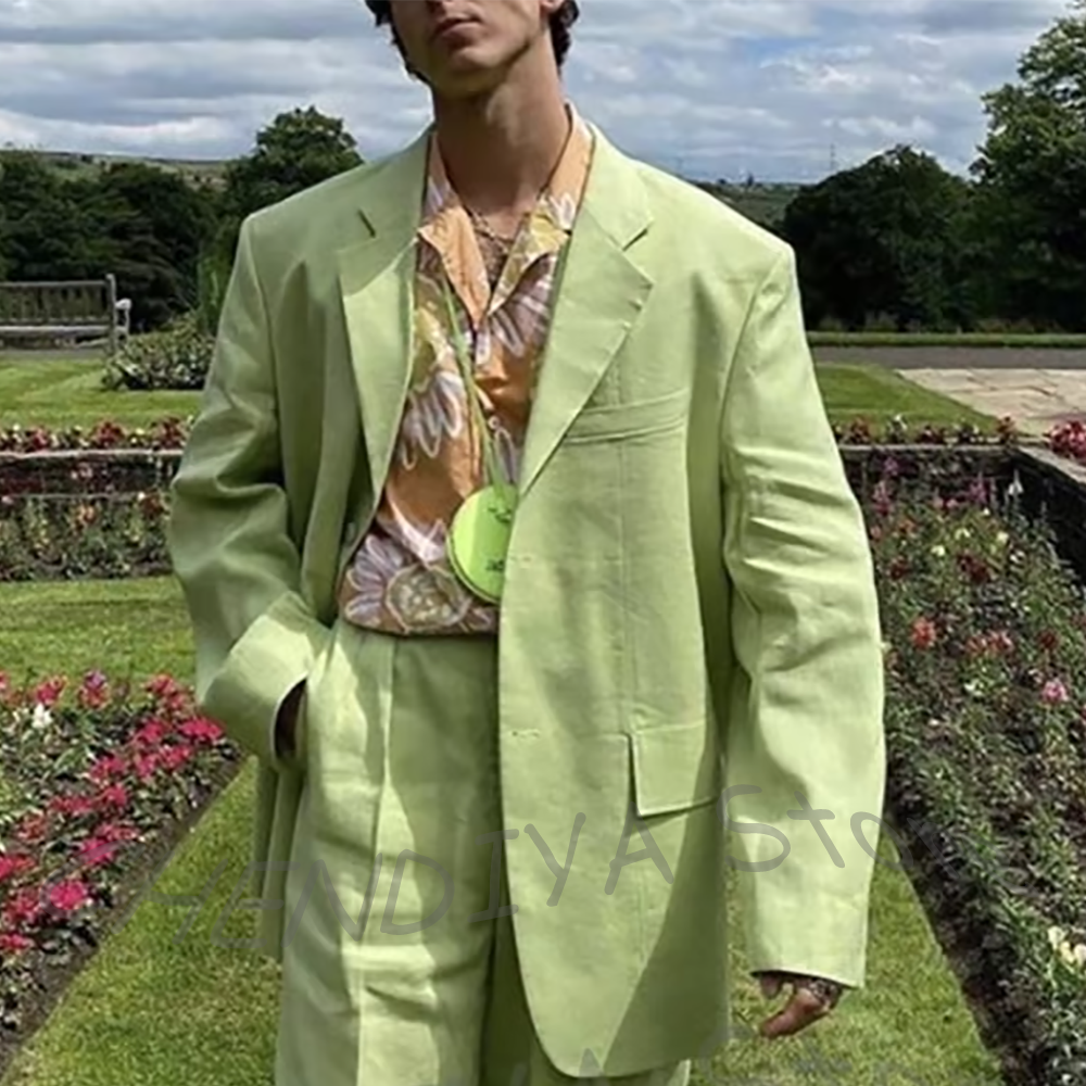 Street Fashion Outfit For Men - 2026 Fashion Linen Men Suit Handsome