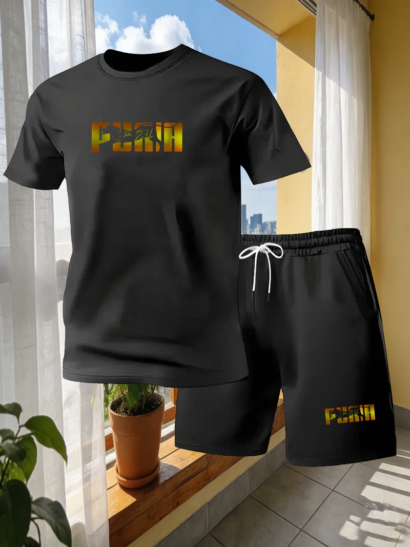 Street Fashion Outfit For Men - Summer men's sports short sleeved T-shirt