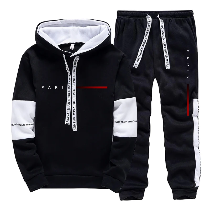 Street Fashion For Man - Men's Set Paris Fashion Hoodie and