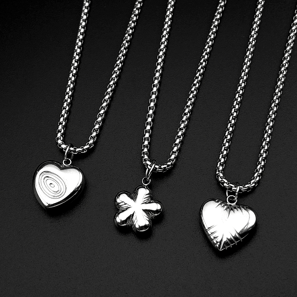 Street Fashion Mood - Y2K Spiral Heart Flower Pendant Necklace