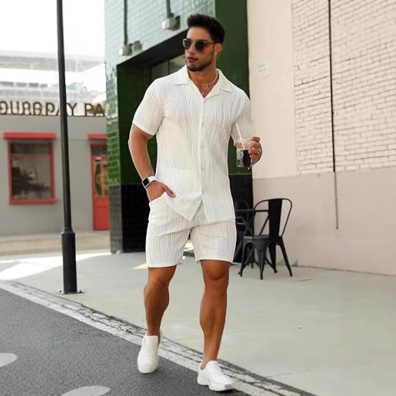 Men's 2 Piece Outfits Short Sl – Street Fashion For Man recenzja i cena