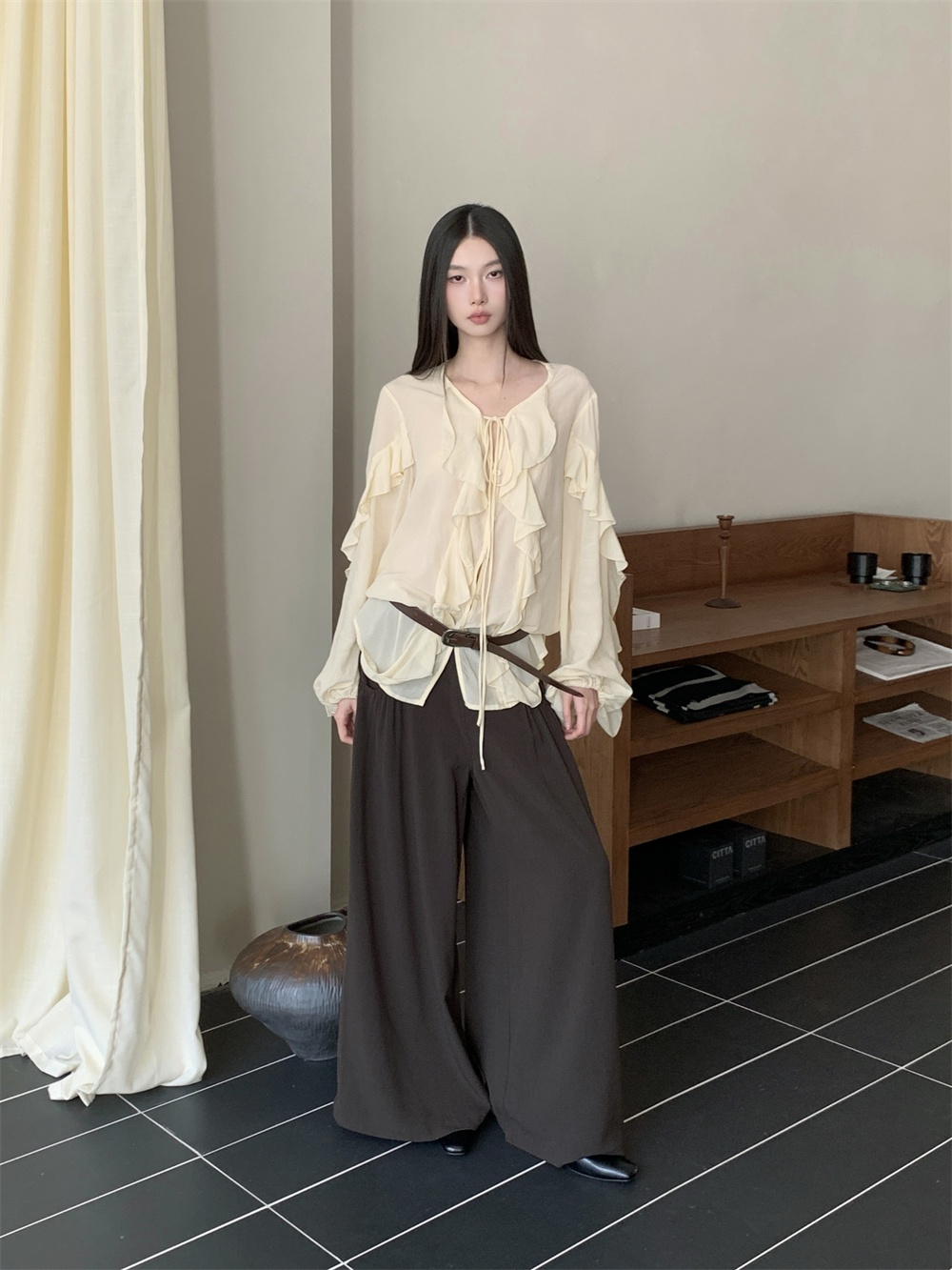 CHEERART Ruffles V Neck Tie Fr – Street Fashion Fall 2025 recenzja i cena