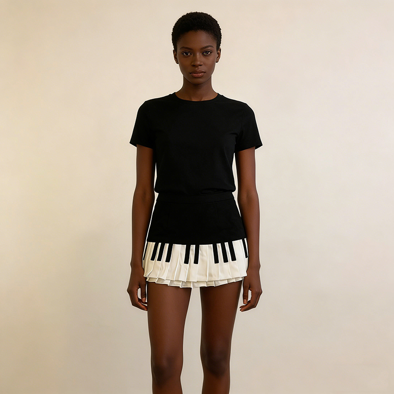 Summer Women Piano Designer Fa – Street Fashion Korean Girl recenzja i cena
