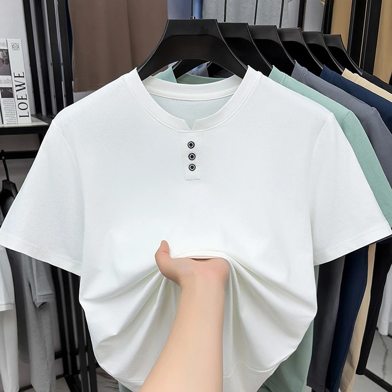 Mens Casual Henley Neck T Shir – Street Fashion For Man recenzja i cena