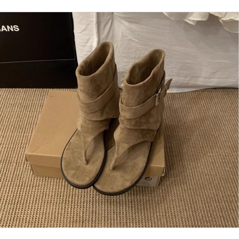 2025Spring Clip Toe Flats Sand – Street Fashion Trends recenzja i cena