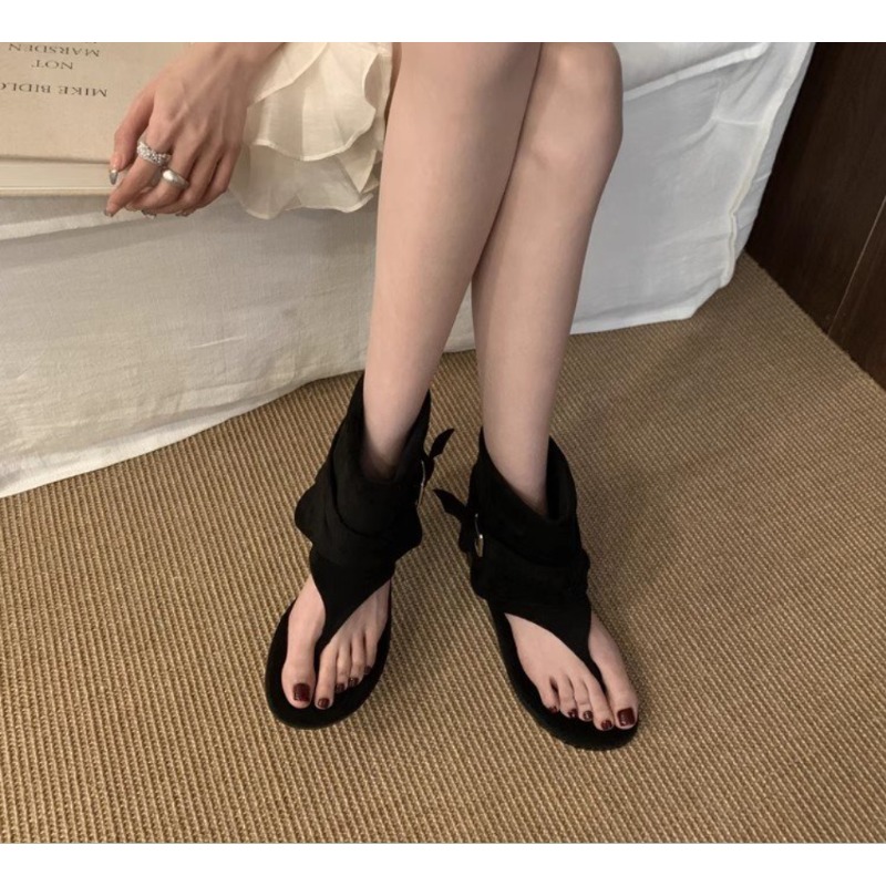 2025Spring Clip Toe Flats Sand – Street Fashion Trends recenzja i cena