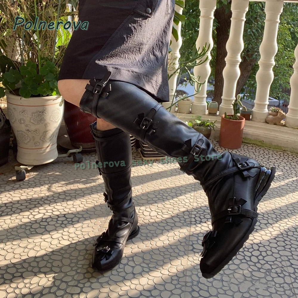Black Bowknot Fashion Long Boo – Street Fashion Trends recenzja i cena