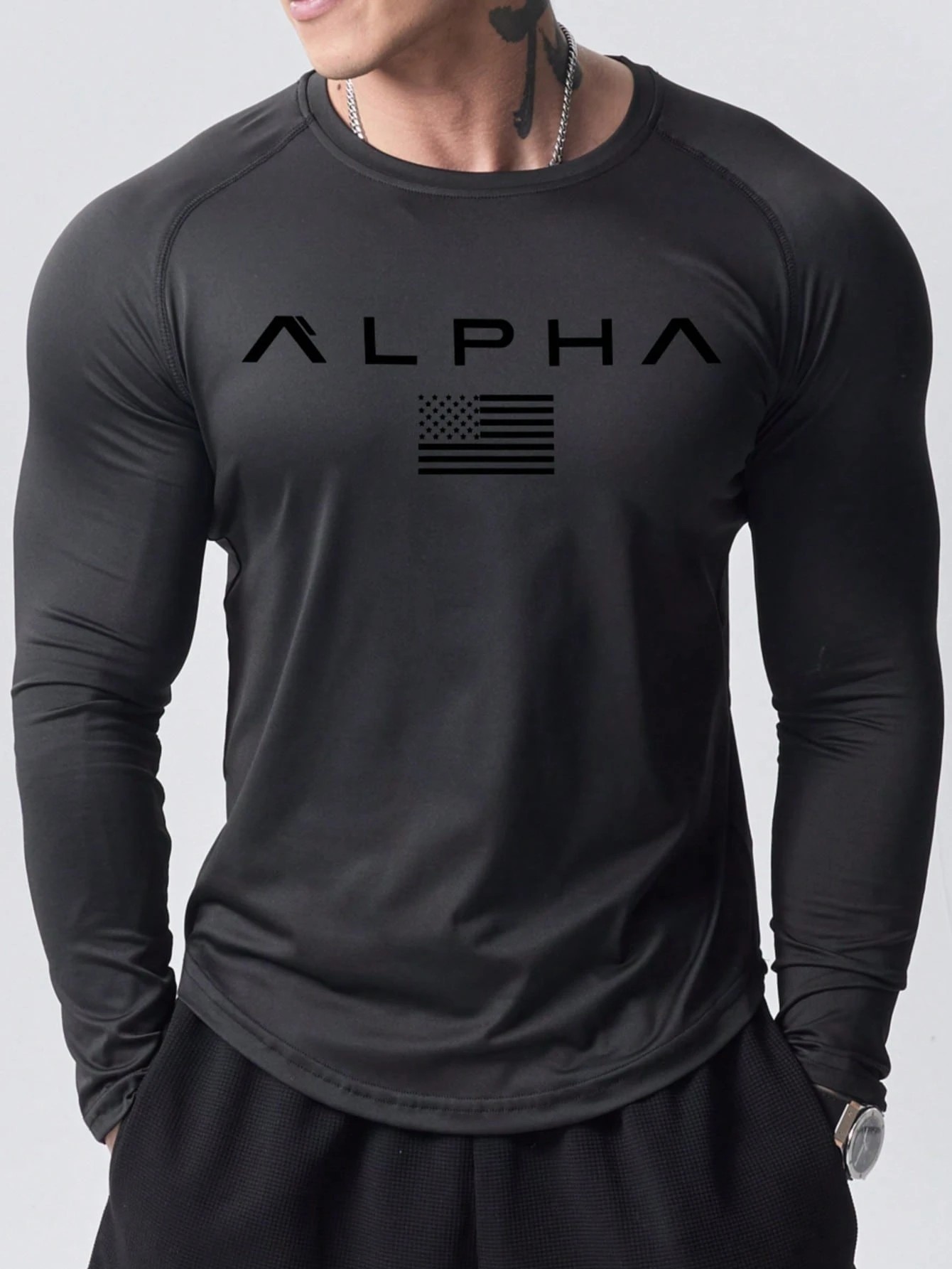 New men's long-sleeved T-shirt – Street Fashion China recenzja i cena