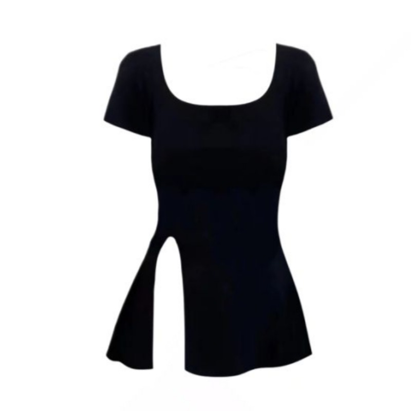 Summer T-shirts for Women Slit – Street Fashion Korean Girl recenzja i cena