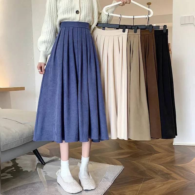 Women's Vintage Pleated Skirt  – Street Fashion Korean Girl recenzja i cena