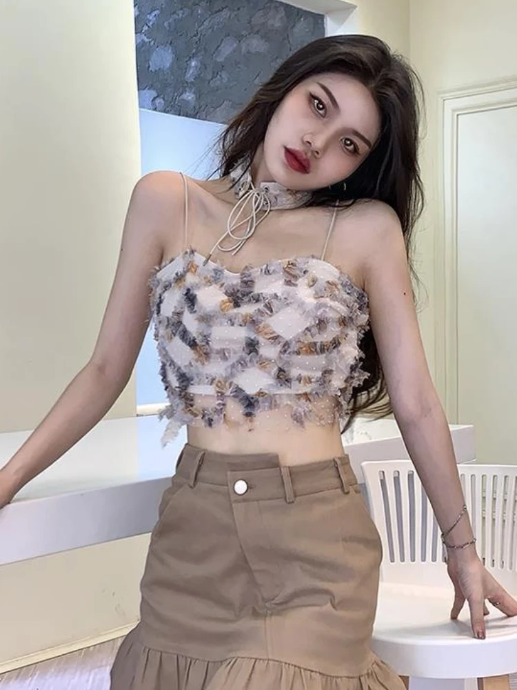 Camis Women Summer Print Crop  – Street Fashion Korean Girl recenzja i cena