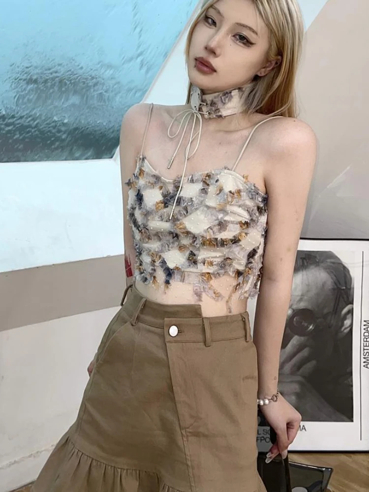 Camis Women Summer Print Crop  – Street Fashion Korean Girl recenzja i cena