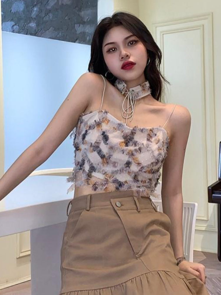 Camis Women Summer Print Crop  – Street Fashion Korean Girl recenzja i cena