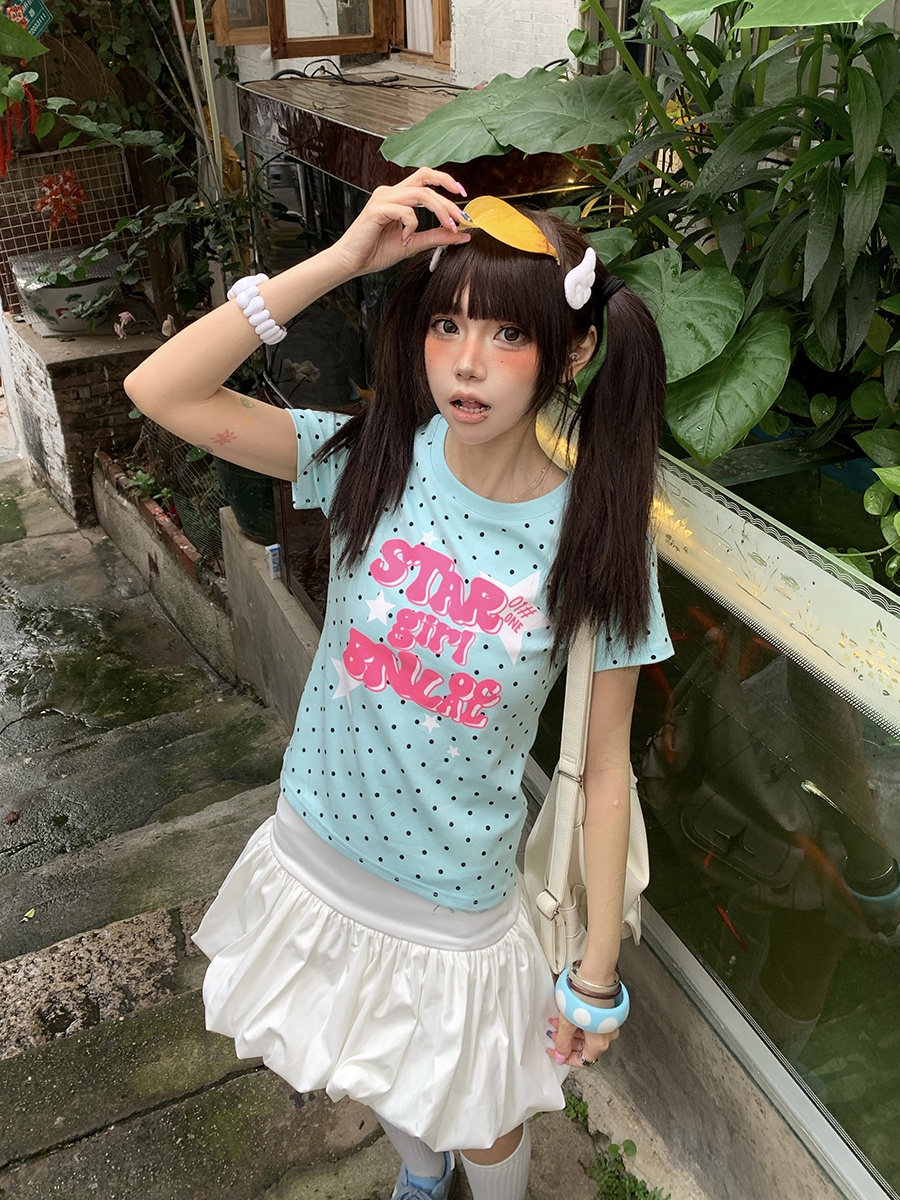 Summer Short Sleeve T-Shirt Wo – Street Fashion Korean Girl recenzja i cena