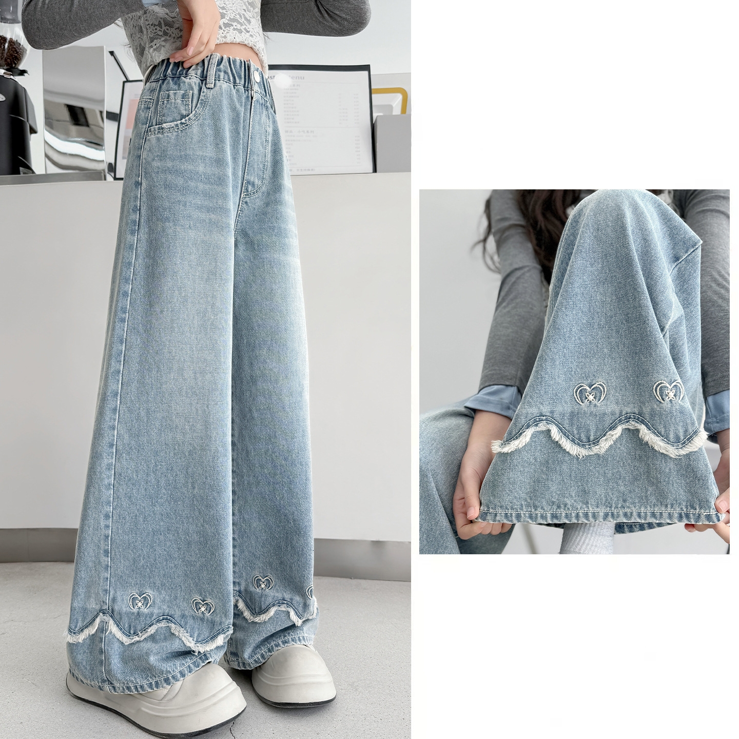 Korean Child Fashion Jeans tro – Street Fashion Korean Girl recenzja i cena