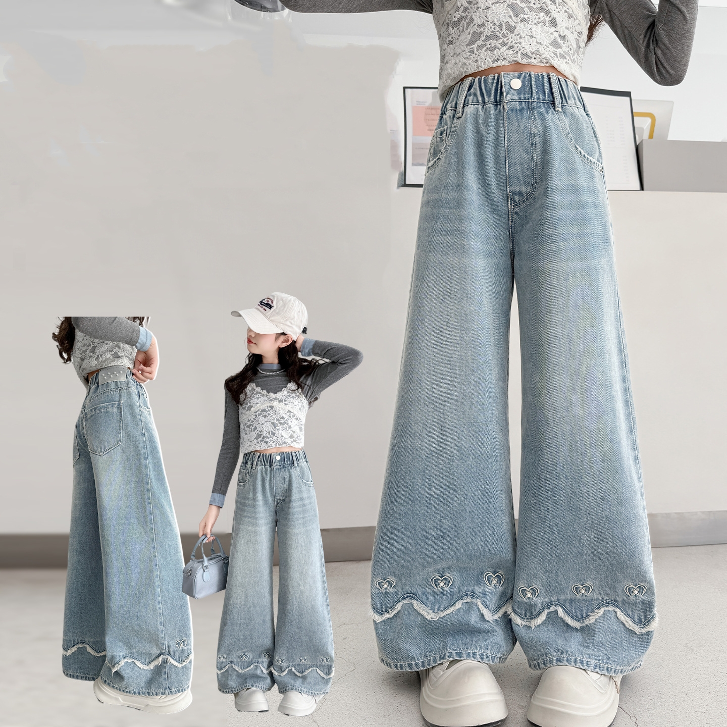 Korean Child Fashion Jeans tro – Street Fashion Korean Girl recenzja i cena