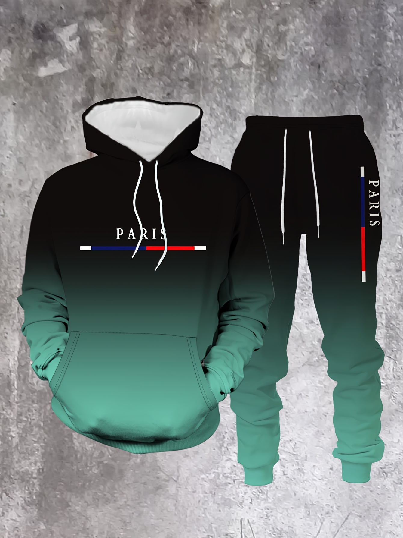 Gradient Color Paris Tracksuit – Street Fashion Outfit For Men recenzja i cena