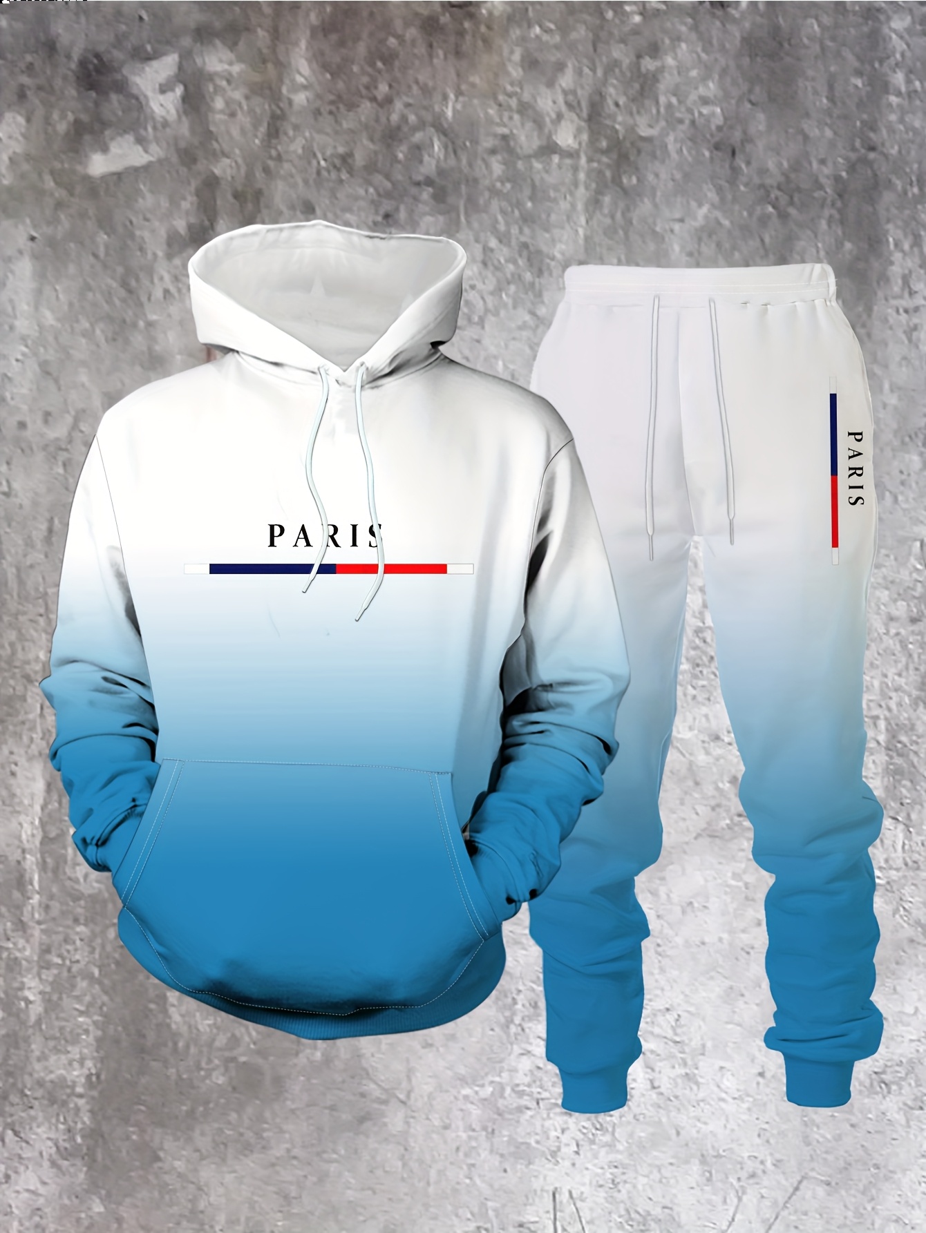 Gradient Color Paris Tracksuit – Street Fashion Outfit For Men recenzja i cena