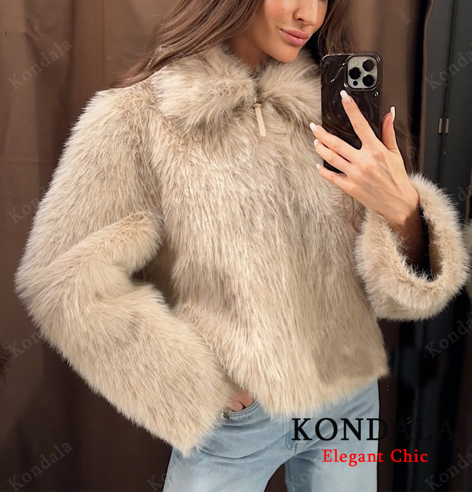 KONDALA Fur Zipper Jacket Wome – Street Fashion Fall 2025 recenzja i cena