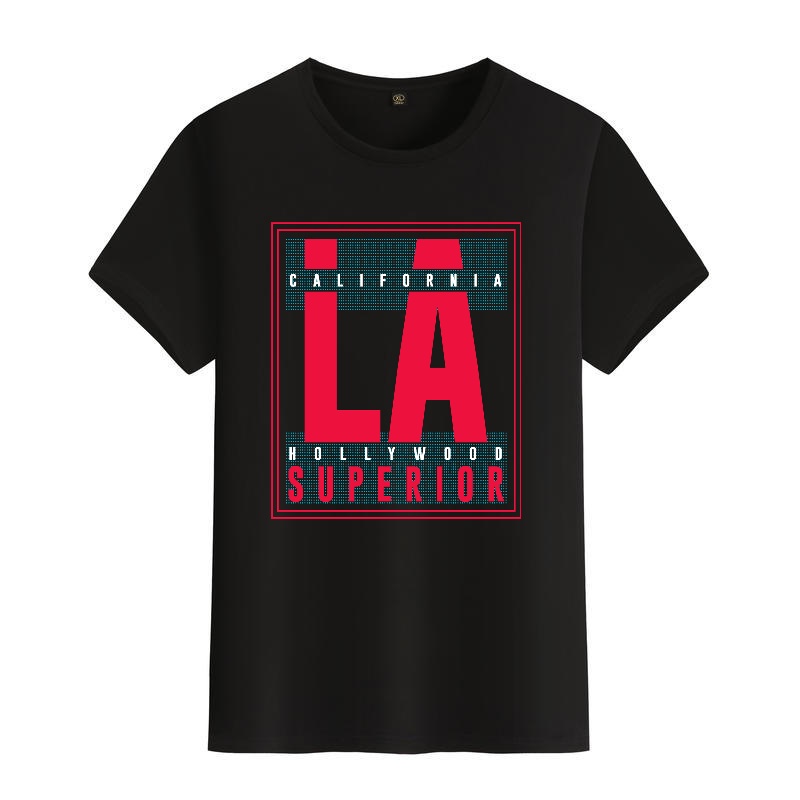 Men's Black Round-Neck Short-S – Street Fashion Los Angeles recenzja i cena