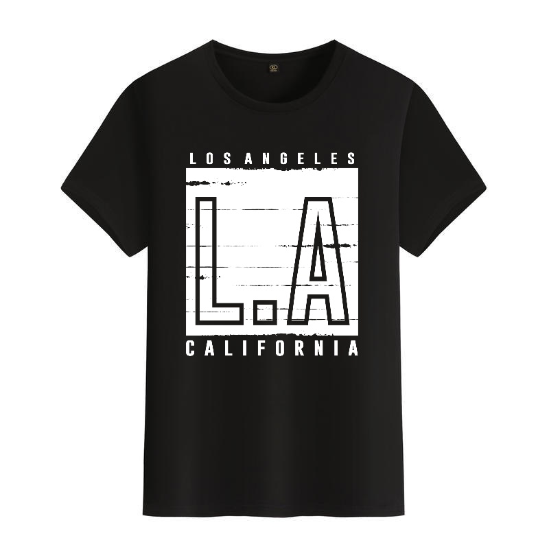 Men's Black Round-Neck Short-S – Street Fashion Los Angeles recenzja i cena