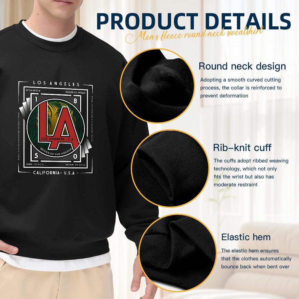 Men's Black Crew Neck Pullover – Street Fashion Los Angeles recenzja i cena