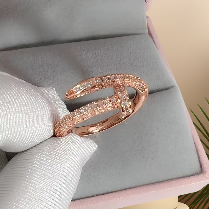 Nail Zircon Series Ring Niche  – Street Fashion Mood recenzja i cena