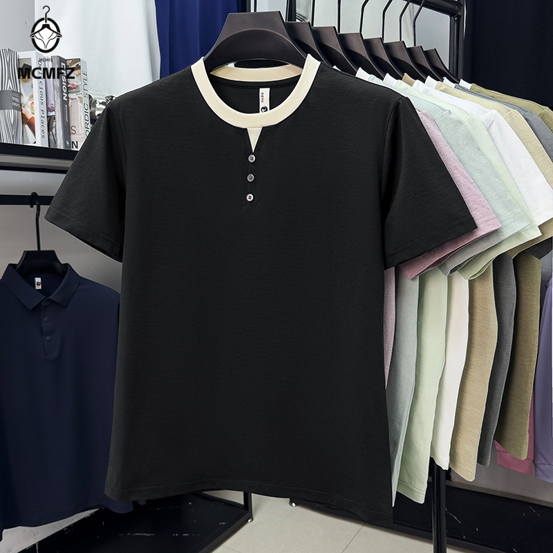 Men Casual Short Sleeve Henley – Street Fashion For Man recenzja i cena