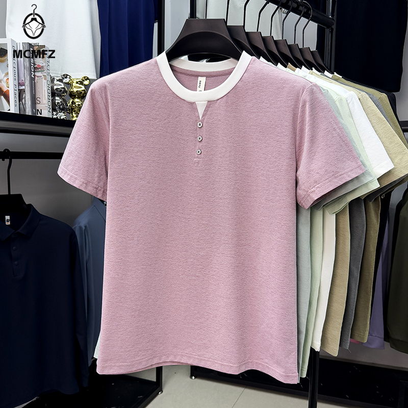 Men Casual Short Sleeve Henley – Street Fashion For Man recenzja i cena