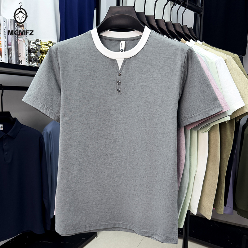 Men Casual Short Sleeve Henley – Street Fashion For Man recenzja i cena