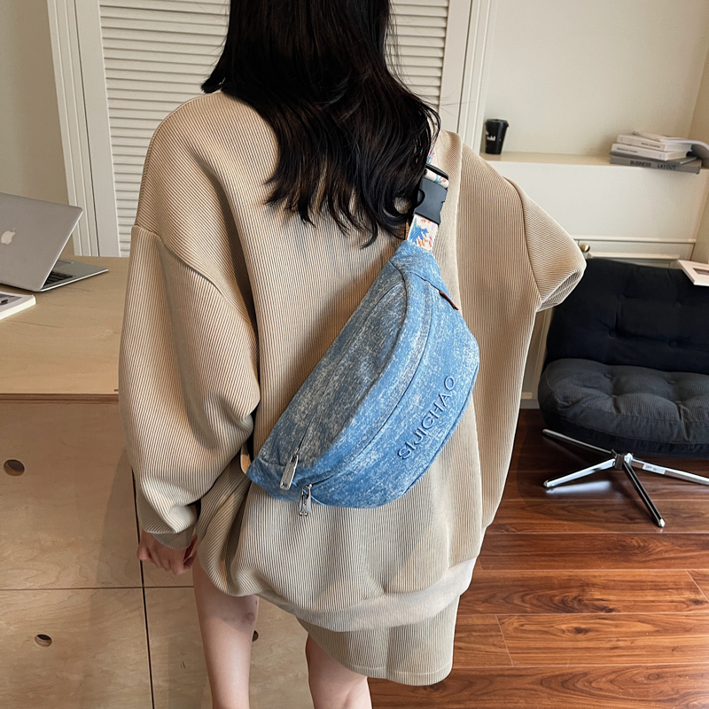 Denim Blue Chest Bags For Wome – Street Fashion Mood recenzja i cena